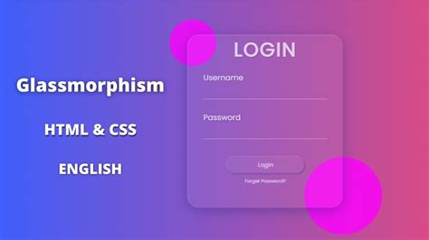 Glassmorphism Login Form Using Html Css In English Before After