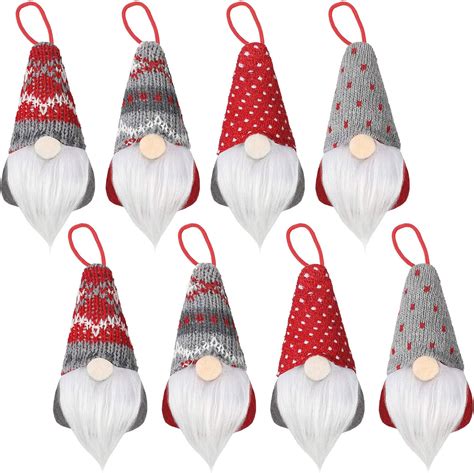 8 Pieces Gnome Christmas Ornaments Christmas Tree Hanging Gnomes