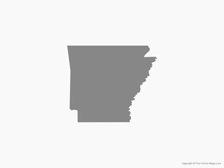 Printable Vector Map Of Arkansas Single Color Free Vector Maps