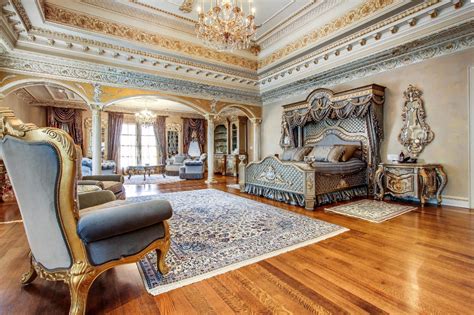Master Bedroom In A French Chateau Inspired Mansion In Ontario Canada