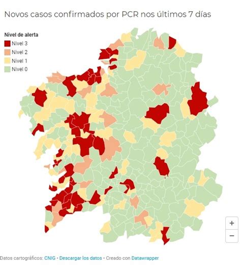 Los municipios gallegos en alerta roja por covid continúan en ascenso y