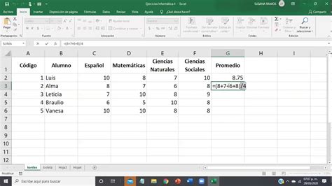 Excel B Sico Boleta De Calificaciones Youtube