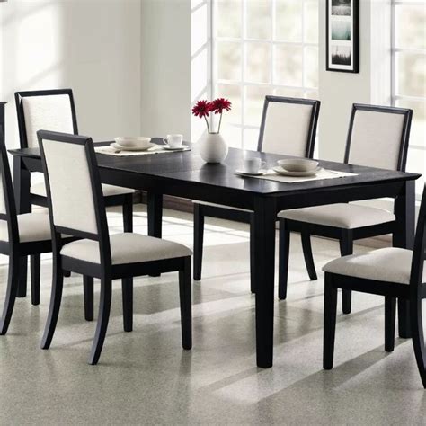 Mercer41 Jaquez Extendable Solid Wood Dining Table Black Dining Room