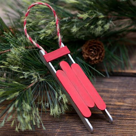 How To Make A Popsicle Stick Sled Ornament Just In Time For Chri