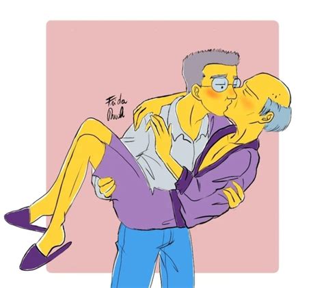 Rule 34 Clothing Cuddle Hugging Male Only Montgomery Burns Mr Burns Mr Smithers Papilion The