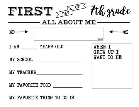 For smaller kids, feel free to jump in and help like i mention above. First Day of School All About Me Sign - Paper Trail Design