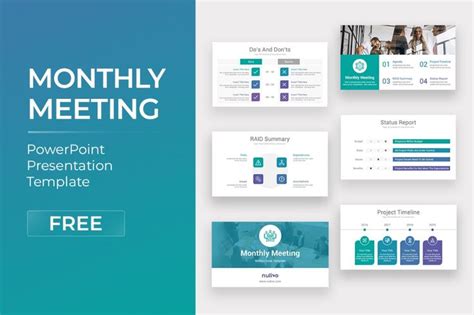 Monthly Meeting Free Powerpoint Template Presentation Slides