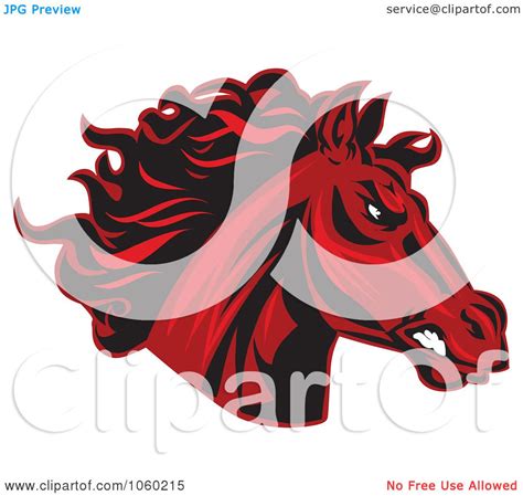 Royalty Free Vector Clip Art Illustration Of A Red Horse