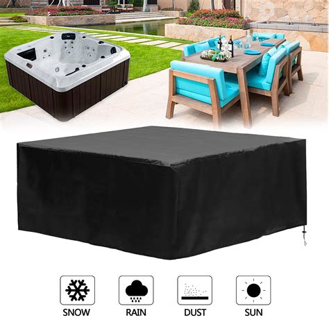 Lovote Heavy Duty Waterproof Hot Tub Spa Cover Cap Water Resistant Protective Cover 94 X94