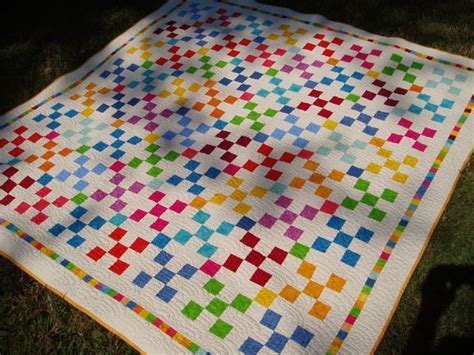 Finally A Picture Of The Finished Nine Patch Quilt I Love This Quilt