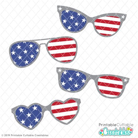 Free 4th of July Sunglasses SVG Files for Cricut & Silhouette