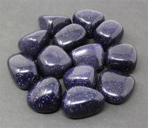 Blue Goldstone Tumbled Stones Choose How Many Pieces A Grade