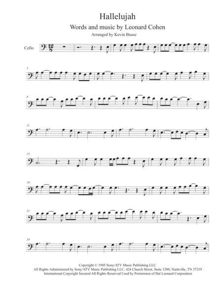 Hallelujah Cello Sheet Music Pdf Download