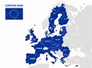 Mapa de países da união europeia. nomes de países membros da ue ...