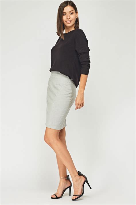 grey formal pencil skirt just 6