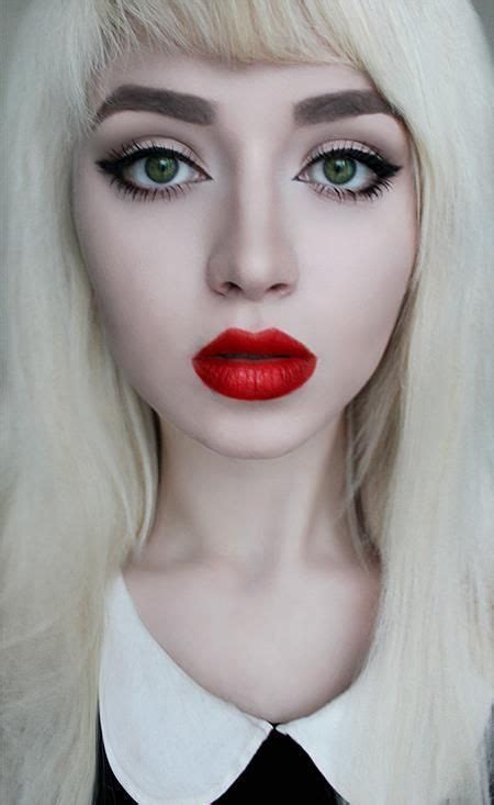 White Blonde Hair And Red Lips With Images White Blonde