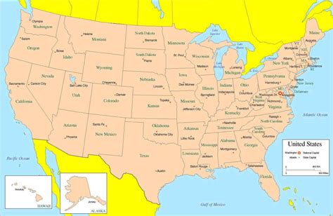 Labeled Map Of Us States World Map