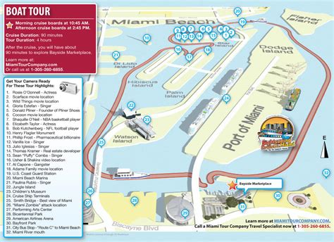 Map Of The Boat Cruise Around The Celebrity Homes