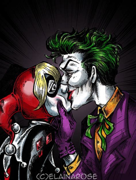 Harley Quinn And The Joker By Elainascissorhands On Deviantart