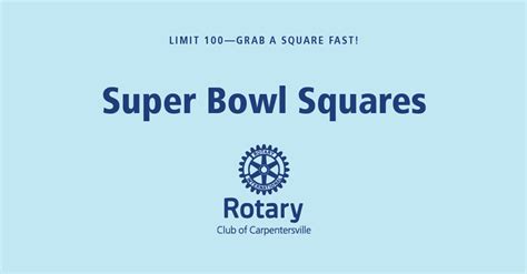 Just wanted to say thank you so much for this site being so easy to easily view all entrants and what squares they have selected. SuperBowl Squares 2020 | Rotary Club of Carpentersville ...