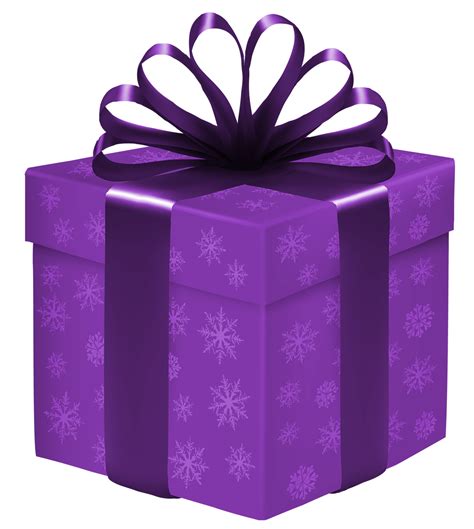 Purple Gift Box With Snowflakes Png