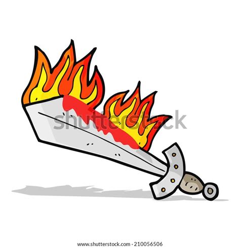 Cartoon Flaming Sword Stock Illustration 210056506