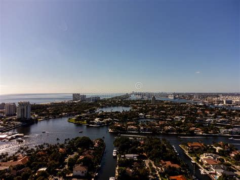 Aerial Drone Photo Fort Lauderdale Beach Fl Residential Islands With