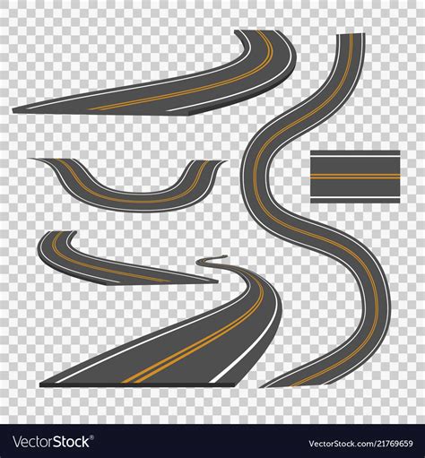 Winding Curved Road Direction Or Highway With Vector Image