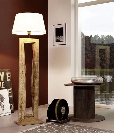 Chunky Wooden Floor Lamp