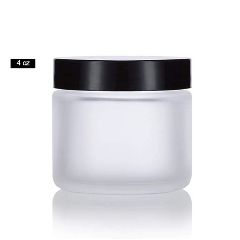 Food Grade 4 Oz Frosted Clear Glass Straight Sided Cosmetic Jar High Quality Frosted Cream Jar