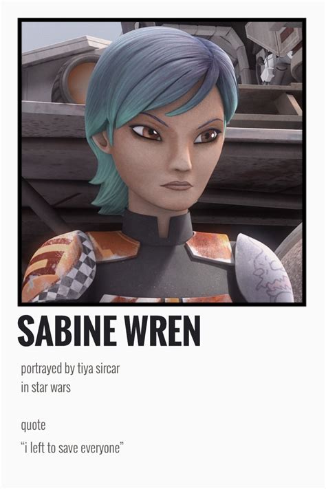 Sabine Wren Minimalist Polaroid Star Wars Movies Posters Star Wars Movies Characters Star