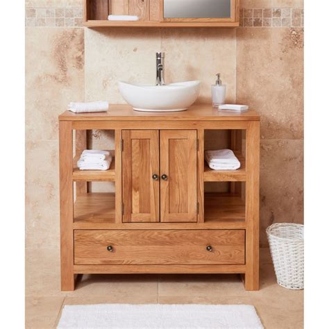 Mobel Solid Oak Bathroom Furniture Two Door Round Basin Sink Vanity