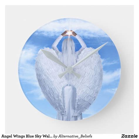 Angel Wings Blue Sky Wall Clock Wall Clock Clock Round