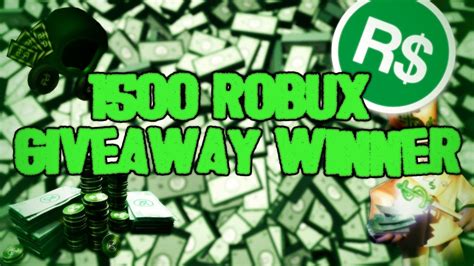 1500 Robux Giveaway Winners Youtube