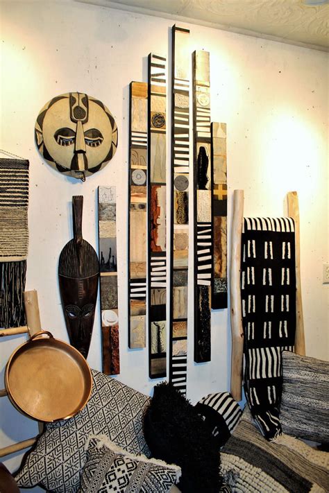Modern African Art Rustic Tribal Buy 1 13 Glazed Wood Metal Etsy