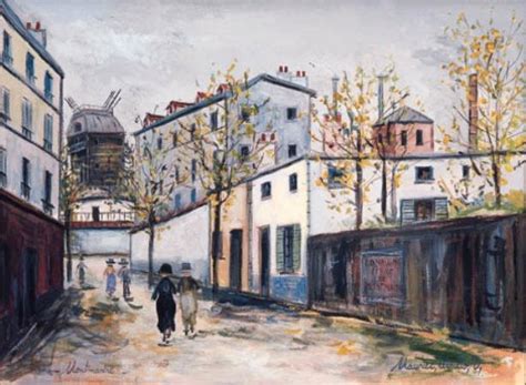Oil Painting Replica A Street In A Suburb Of Paris 1 By Maurice Utrillo