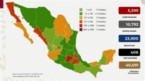 Coronavirus Mapa Y Estadísticas En México Del 14 De Abril Noticieros
