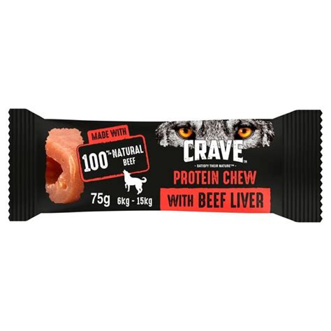 Arkwrights complete dry food for working dogs. Crave Dog Protein Chew With Beef Liver 75G - Tesco Groceries