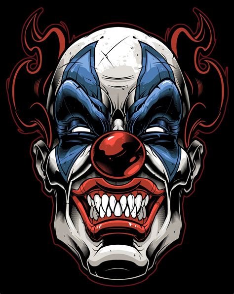 Vector Clown Vector Illustration Tribal Gear Sweyda Scary Clown