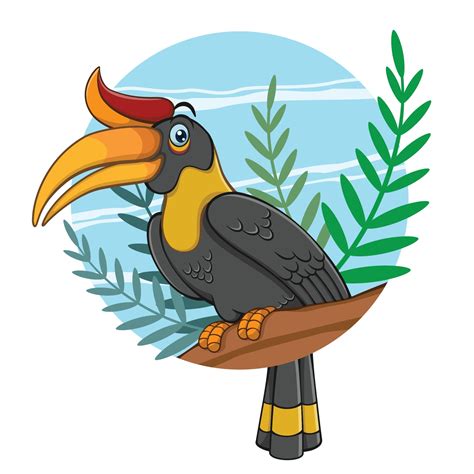 Cartoon Illustration Of Hornbill Bird 3293906 Vector Art At Vecteezy