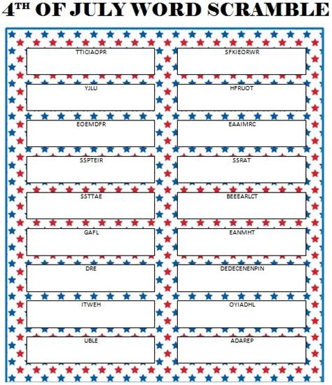 Half of americans currently own patriotic clothing and apparel. 4th of July Word Scramble (Freebie) - Moms & Munchkins ...