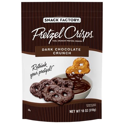 Snack Factory Pretzel Crisps Dark Chocolate Crunch Covered Pretzels 18 Oz