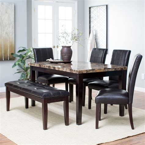 What are the shipping options for black dining room sets? Finley Home Palazzo 6 Piece Dining Set with Bench - Dining ...