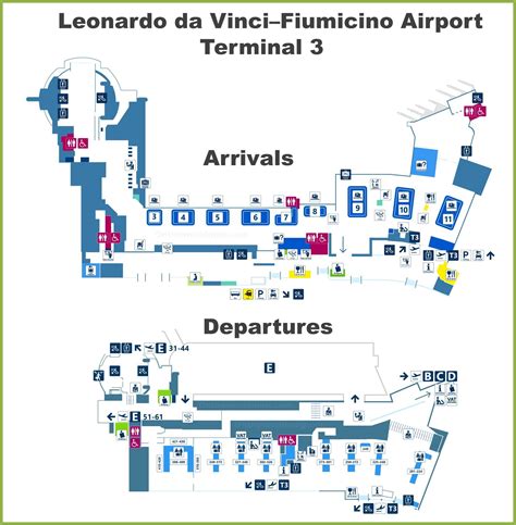 Roma Terminal 3 Dellaeroporto Mappa Aeroporto Fco Mappa Terminal 3