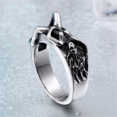 European Style Punk Rock Stainless Steel Unique Ring Men Trendy Jewelry