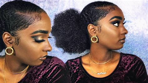 Slick Back Ponytail On Natural Hair Baby Hairs Alexuscrown Youtube