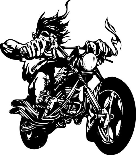 Wall Decal Sticker Motorcycle Label Ghost Rider Vector Free Clipart