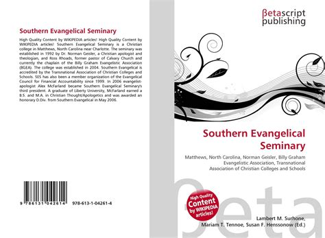 Southern Evangelical Seminary 978 613 1 04261 4 6131042616 9786131042614