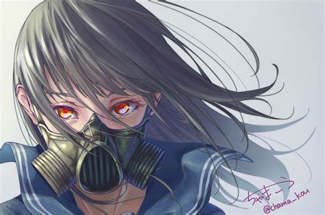 2560x1700 Anime Original Girl With Mask Chromebook Pixel Hd 4k Wallpapers Images Backgrounds