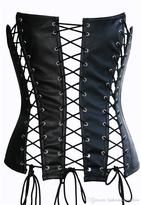 2021 Punk Sexy Women Black Corset Front Back Lace Up Tops Waist Shaping